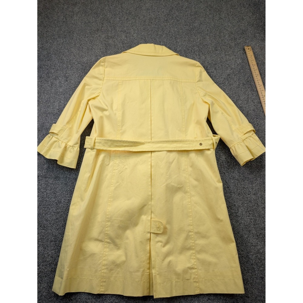 MICHAEL Michael Kors Coat Womens M Yellow Trench Belted 3/4 Sleeve Button Front - Picture 5 of 8